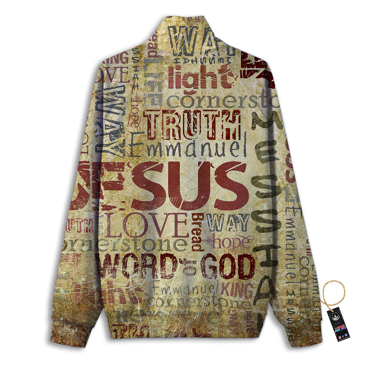 Words Old Religious Print Track Jacket-grizzshop