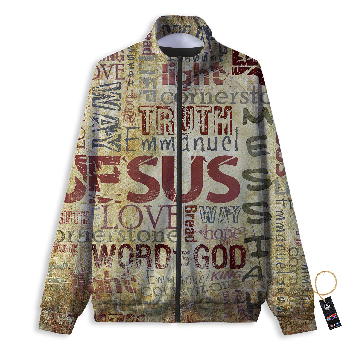 Words Old Religious Print Track Jacket-grizzshop