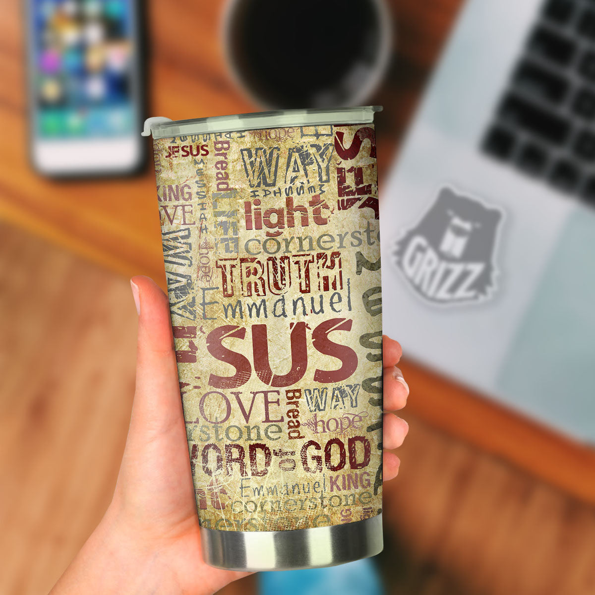 Words Old Religious Print Tumbler-grizzshop