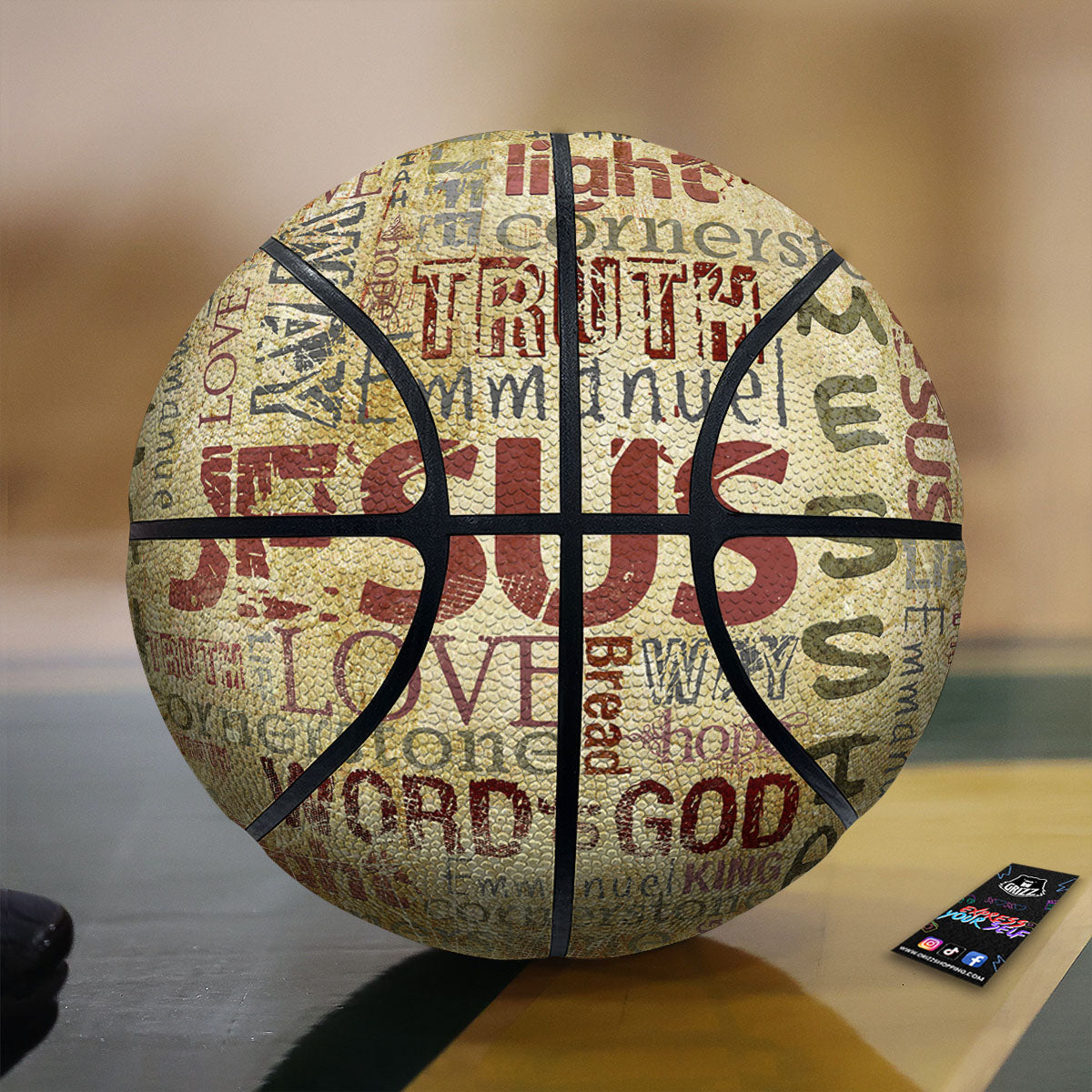 Words Old Religious Print Basketball