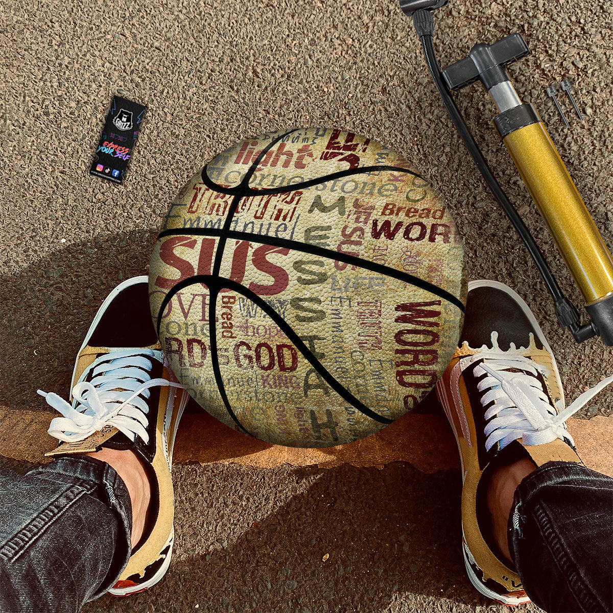 Words Old Religious Print Basketball
