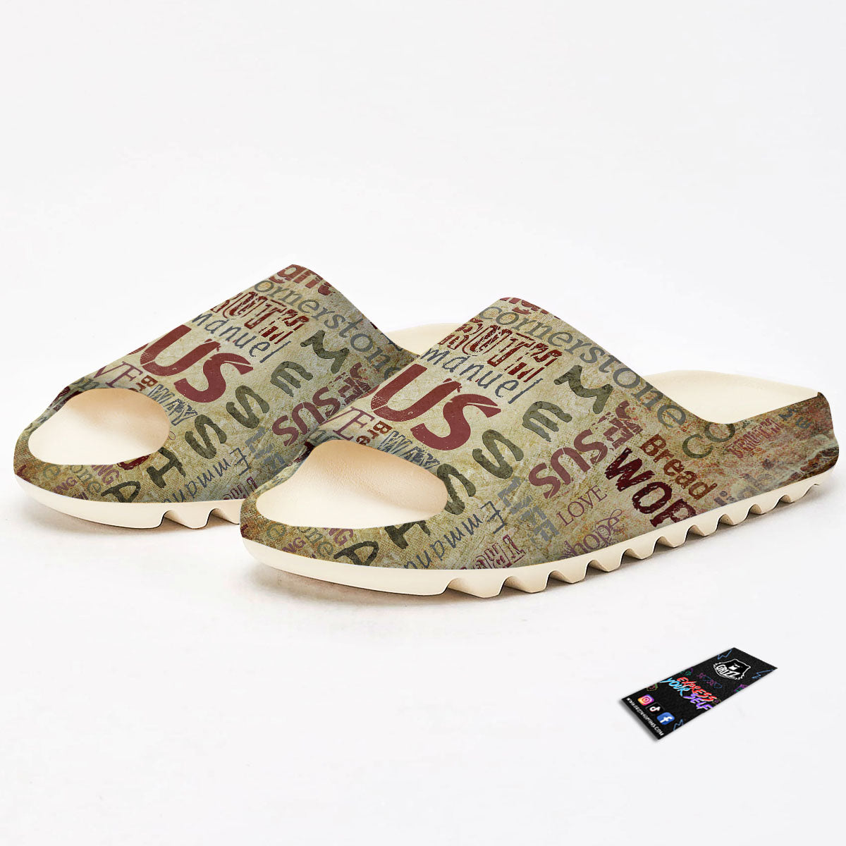 Words Old Religious Print Sandals-grizzshop