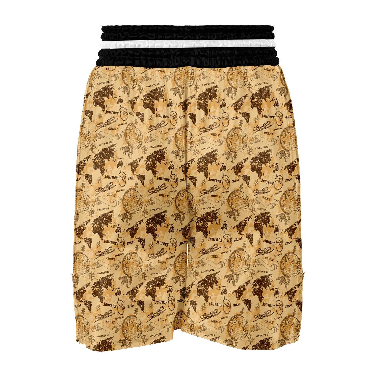 World Map Pattern Print Boxing Shorts-grizzshop