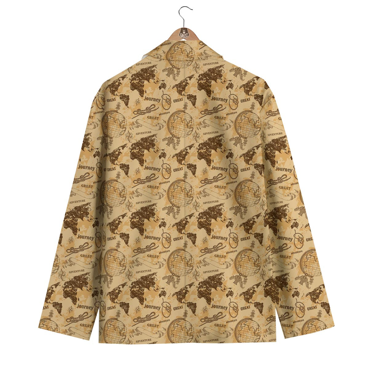 World Map Pattern Print Men's Blazer-grizzshop