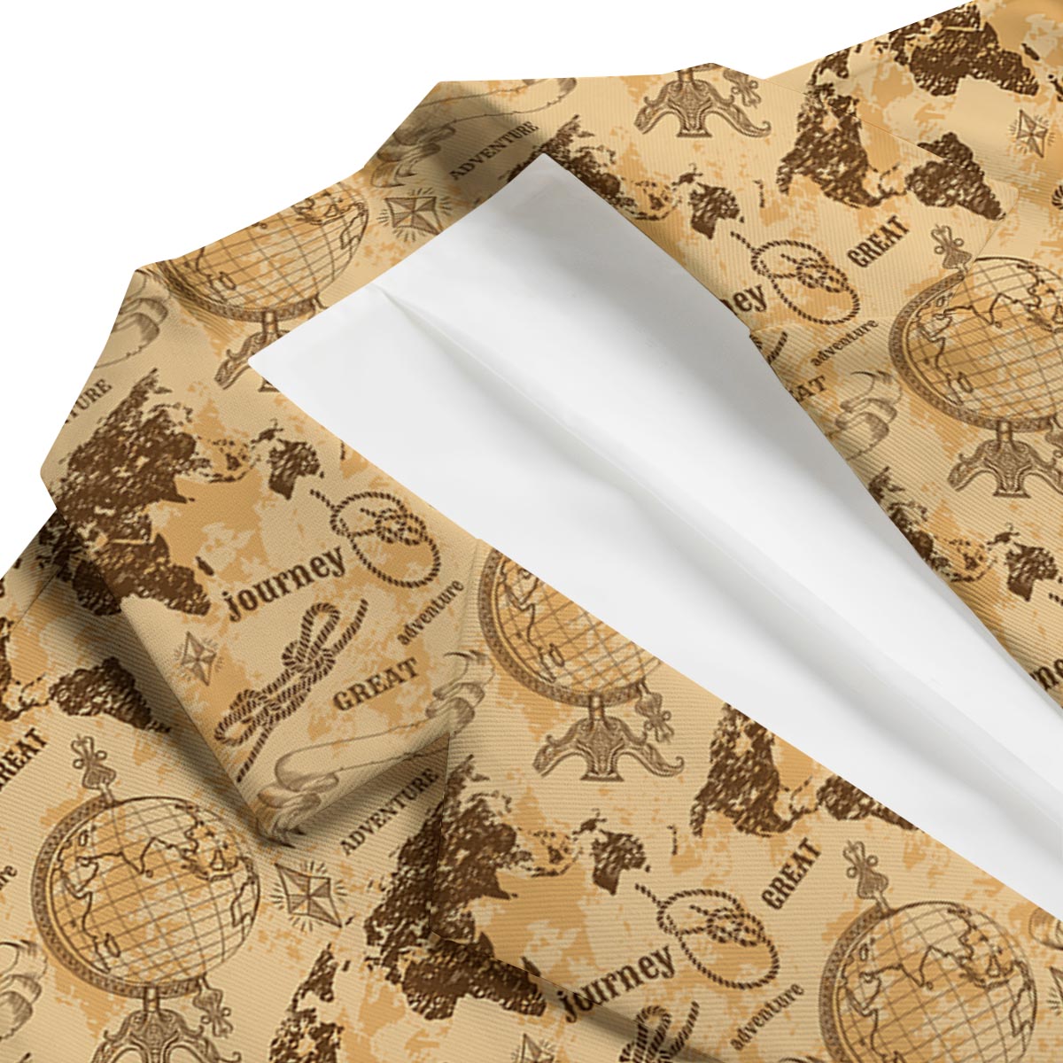World Map Pattern Print Men's Blazer-grizzshop