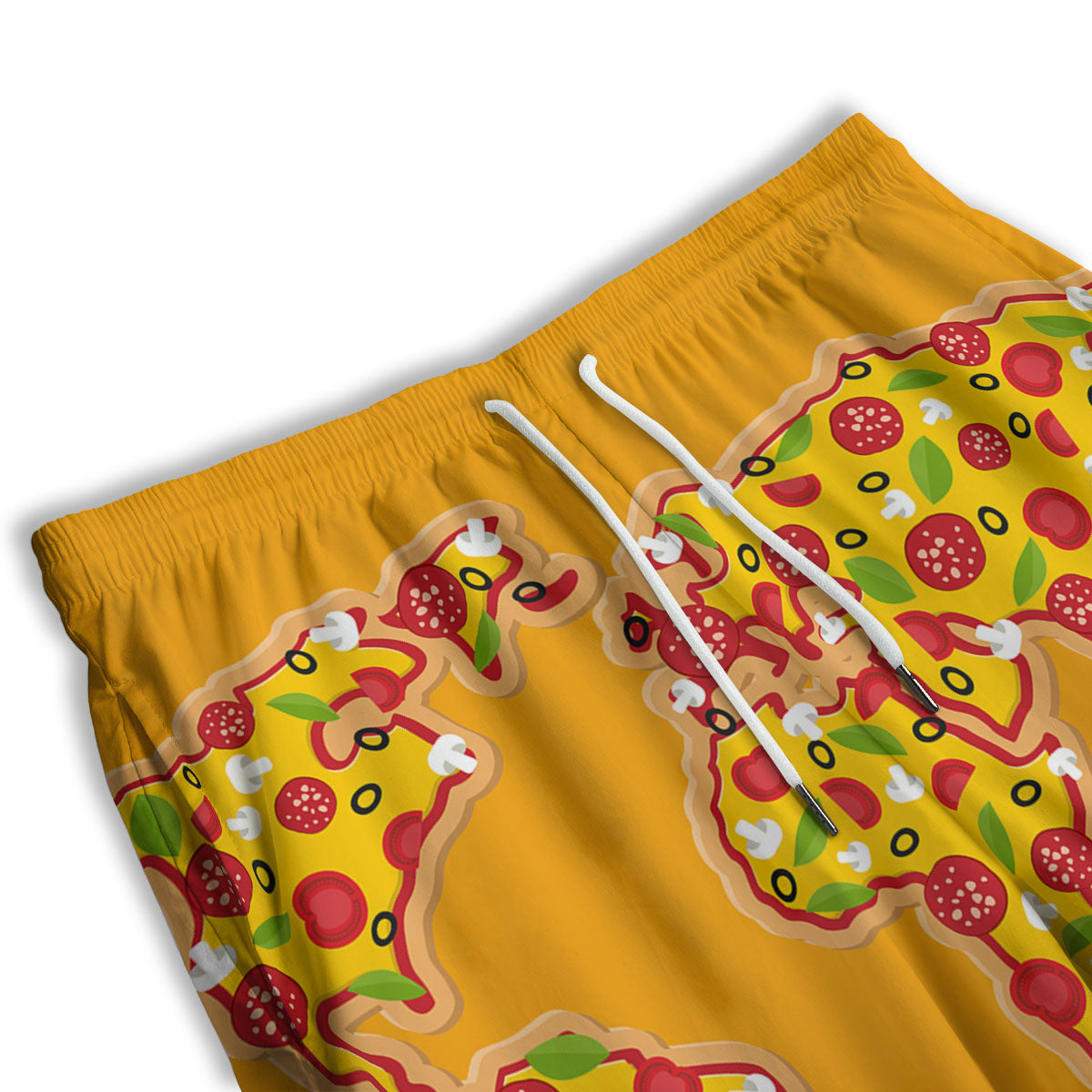 World Map Pizza Print Men's Athletic Shorts