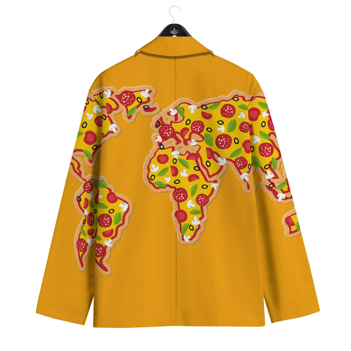 World Map Pizza Print Men's Sport Coat-grizzshop