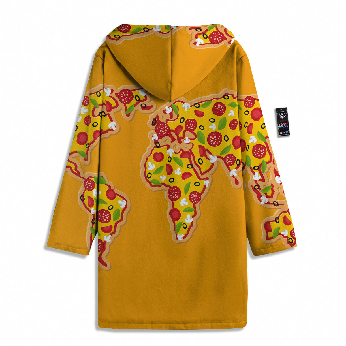 World Map Pizza Print Men's Windbreaker Jacket-grizzshop
