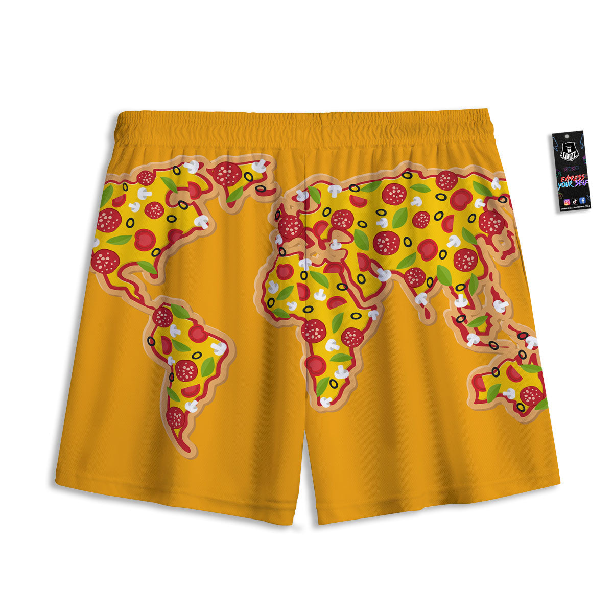 Yolk Egg Print Pattern Mesh Shorts