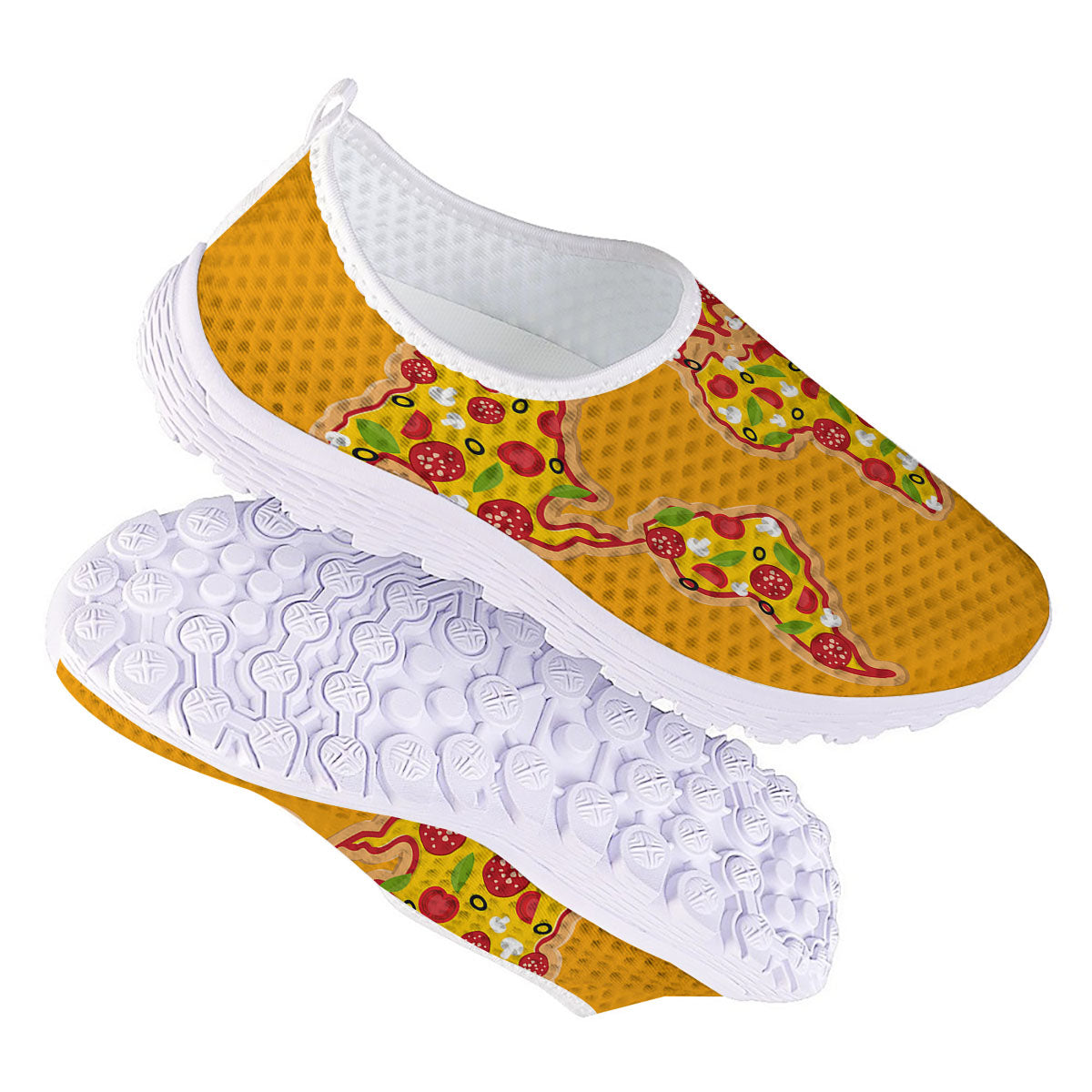 World Map Pizza Print Nurse Shoes-grizzshop