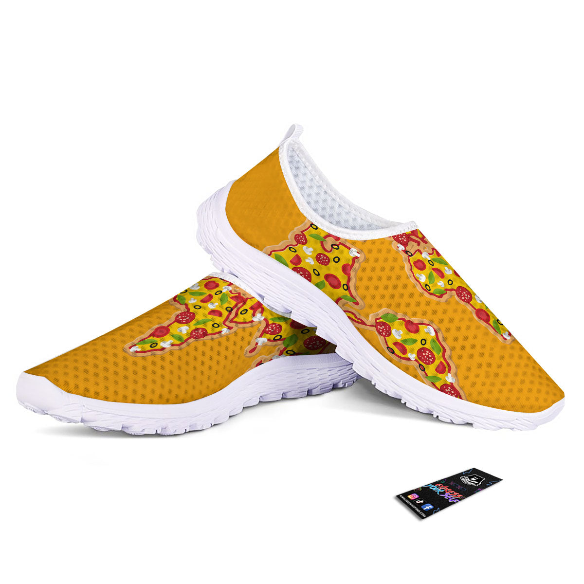 World Map Pizza Print Nurse Shoes-grizzshop