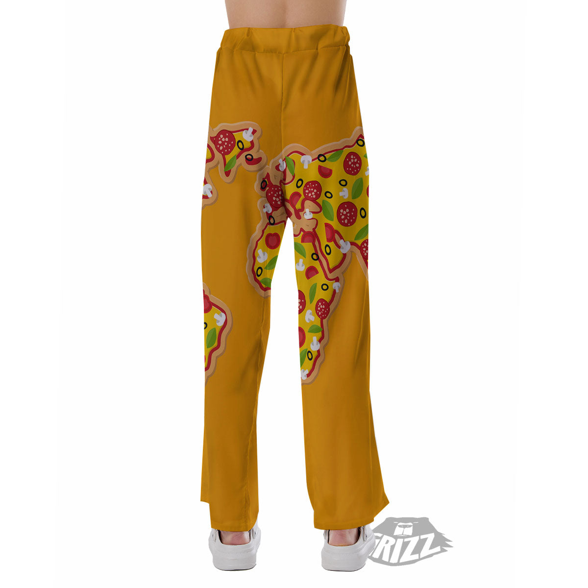 World Map Pizza Print Pajama Pants-grizzshop