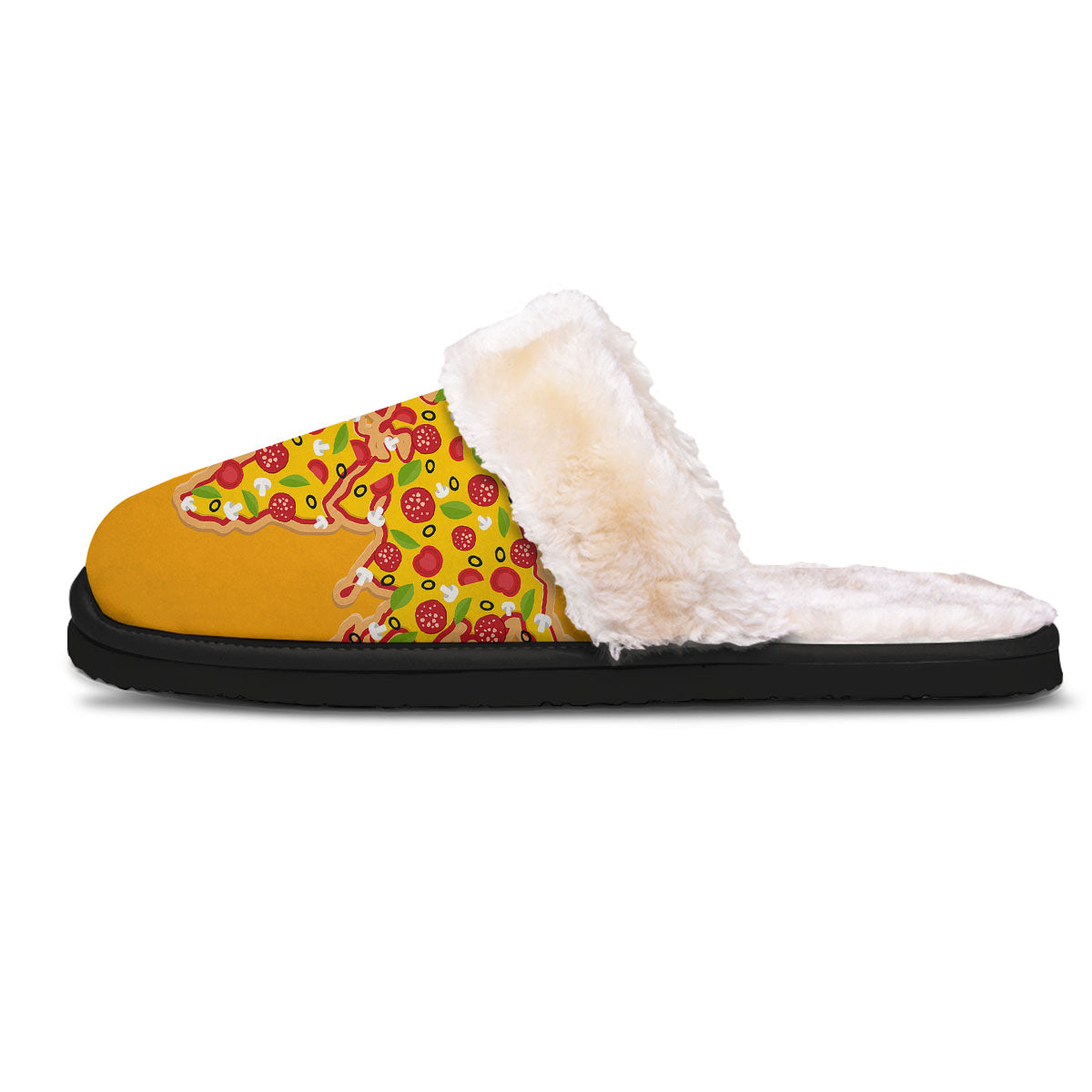 World Map Pizza Print Slippers-grizzshop
