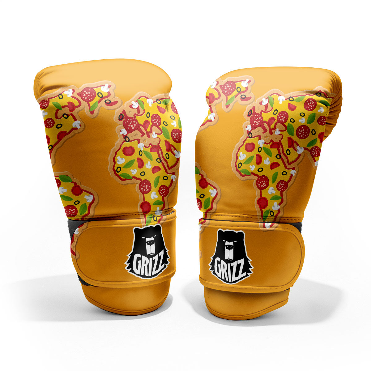 World Map Pizza Print Pro Boxing Glove