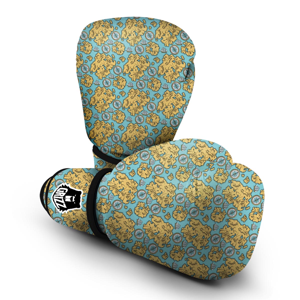 World Map Print Pattern Boxing Gloves-grizzshop