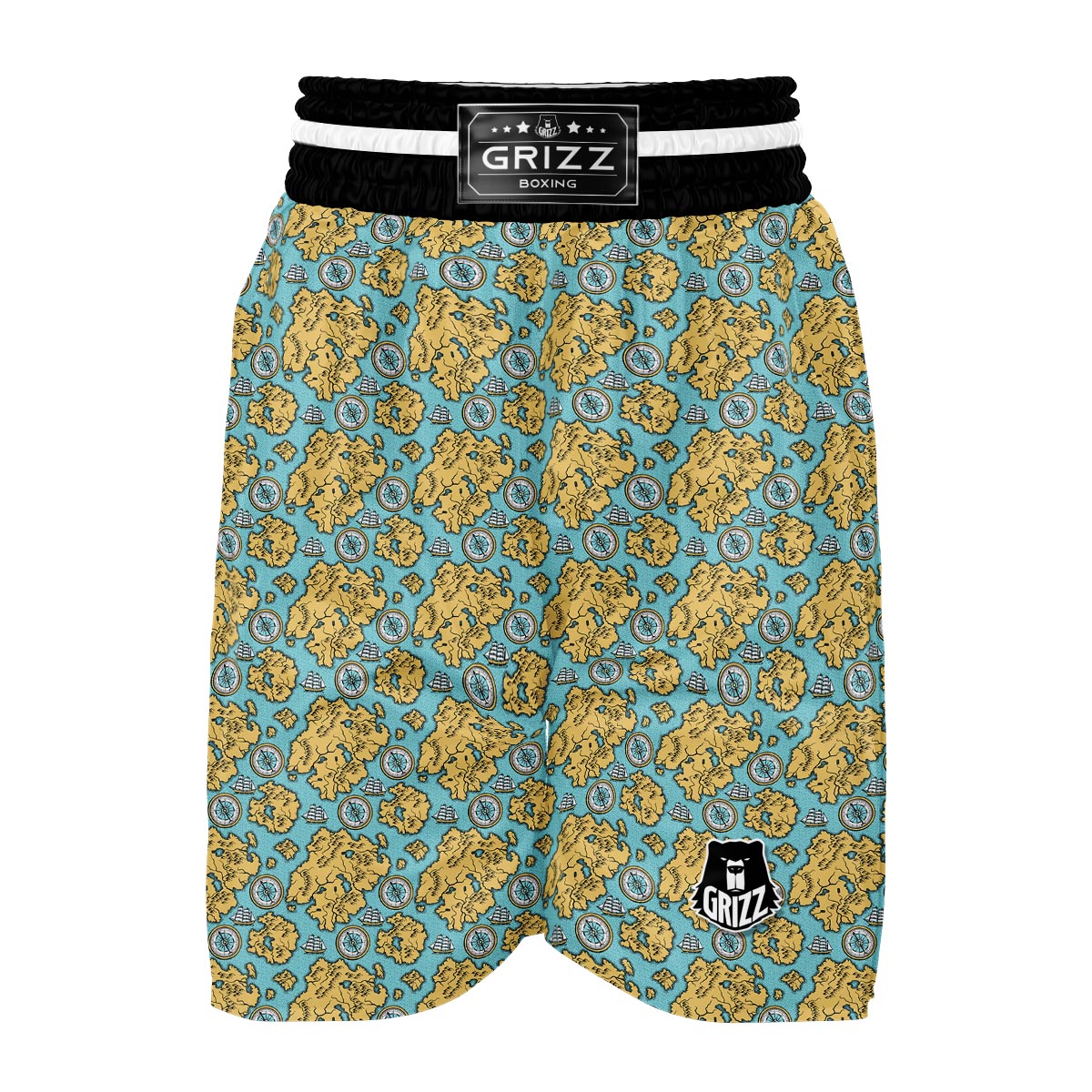 World Map Print Pattern Boxing Shorts-grizzshop