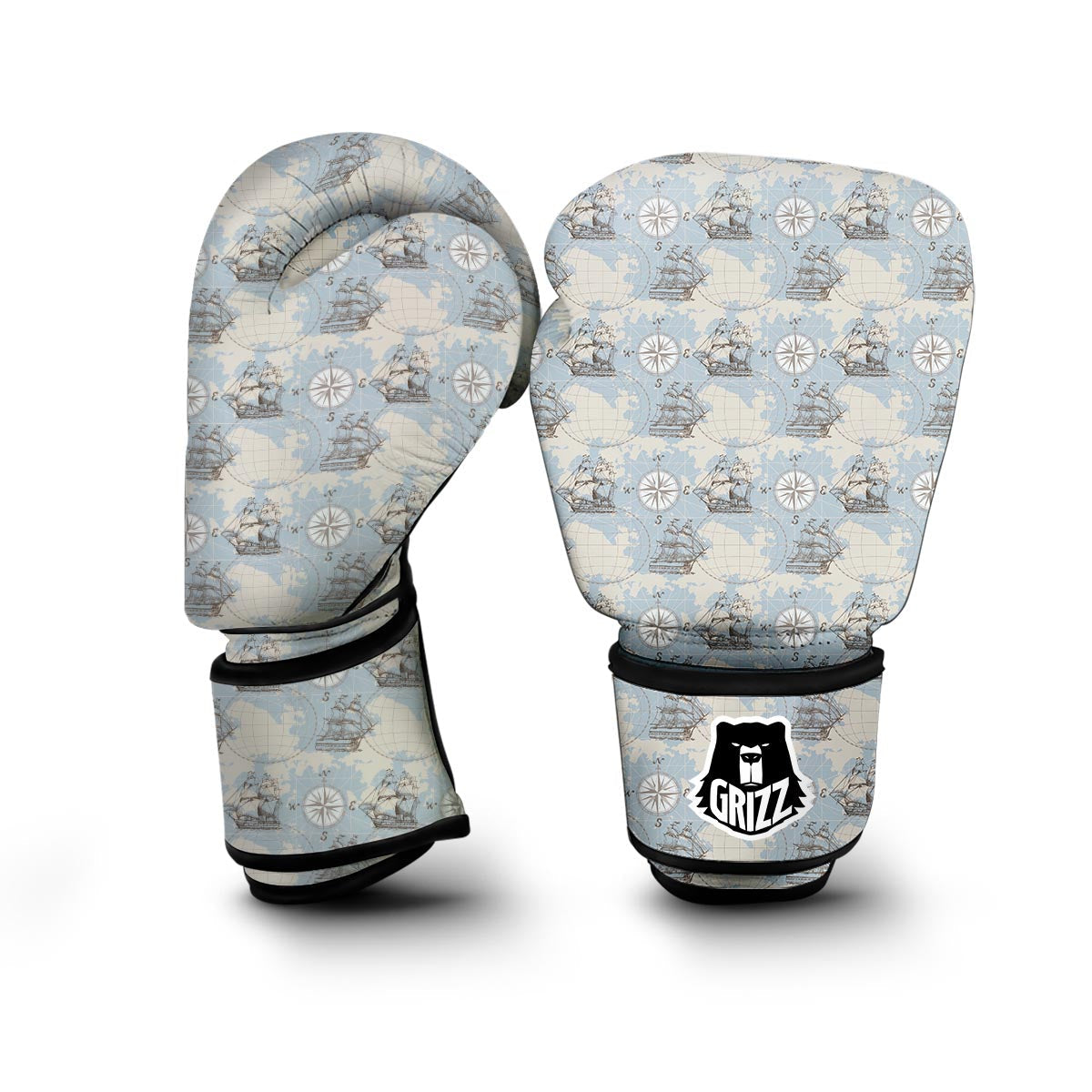 World Print Map Pattern Boxing Gloves-grizzshop