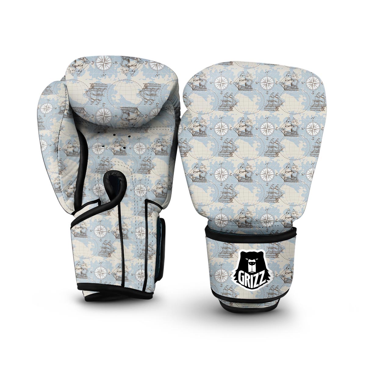 World Print Map Pattern Boxing Gloves-grizzshop