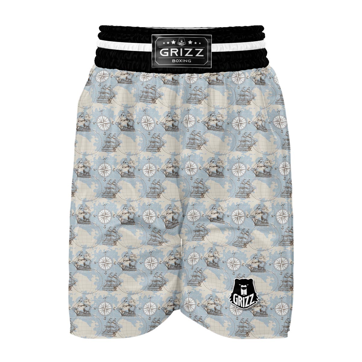 World Print Map Pattern Boxing Shorts-grizzshop