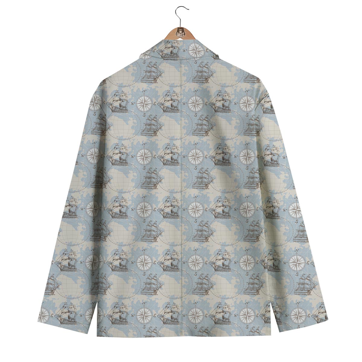 World Print Map Pattern Men's Blazer-grizzshop
