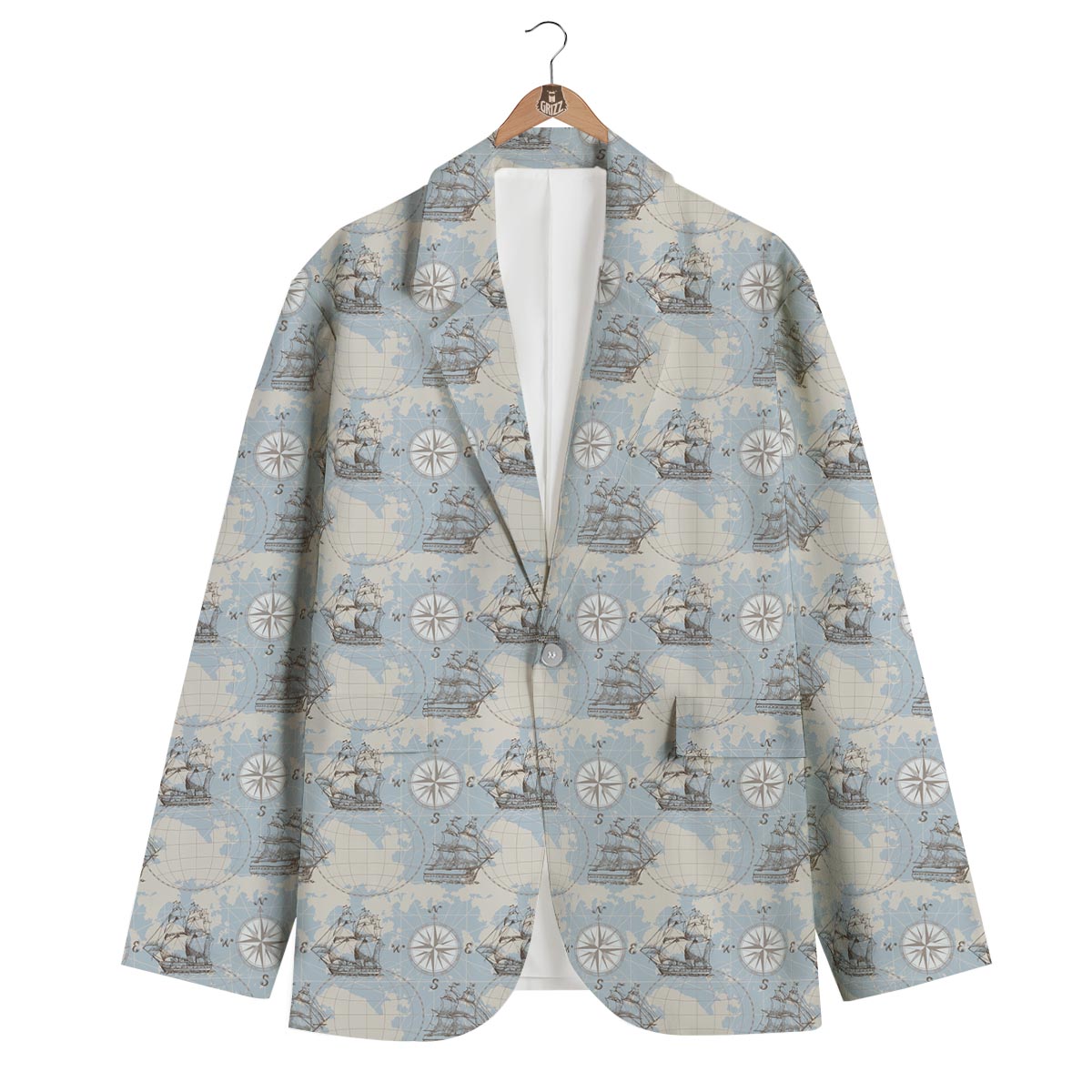 World Print Map Pattern Men's Blazer-grizzshop