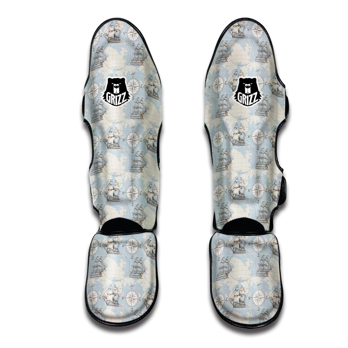 World Print Map Pattern Muay Thai Shin Guards-grizzshop