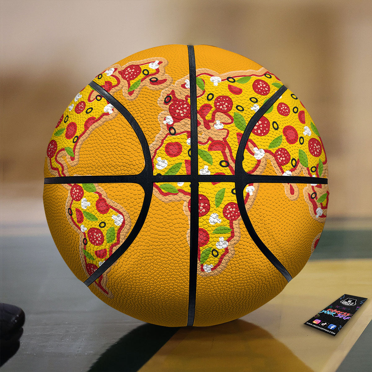 World Map Pizza Print Basketball