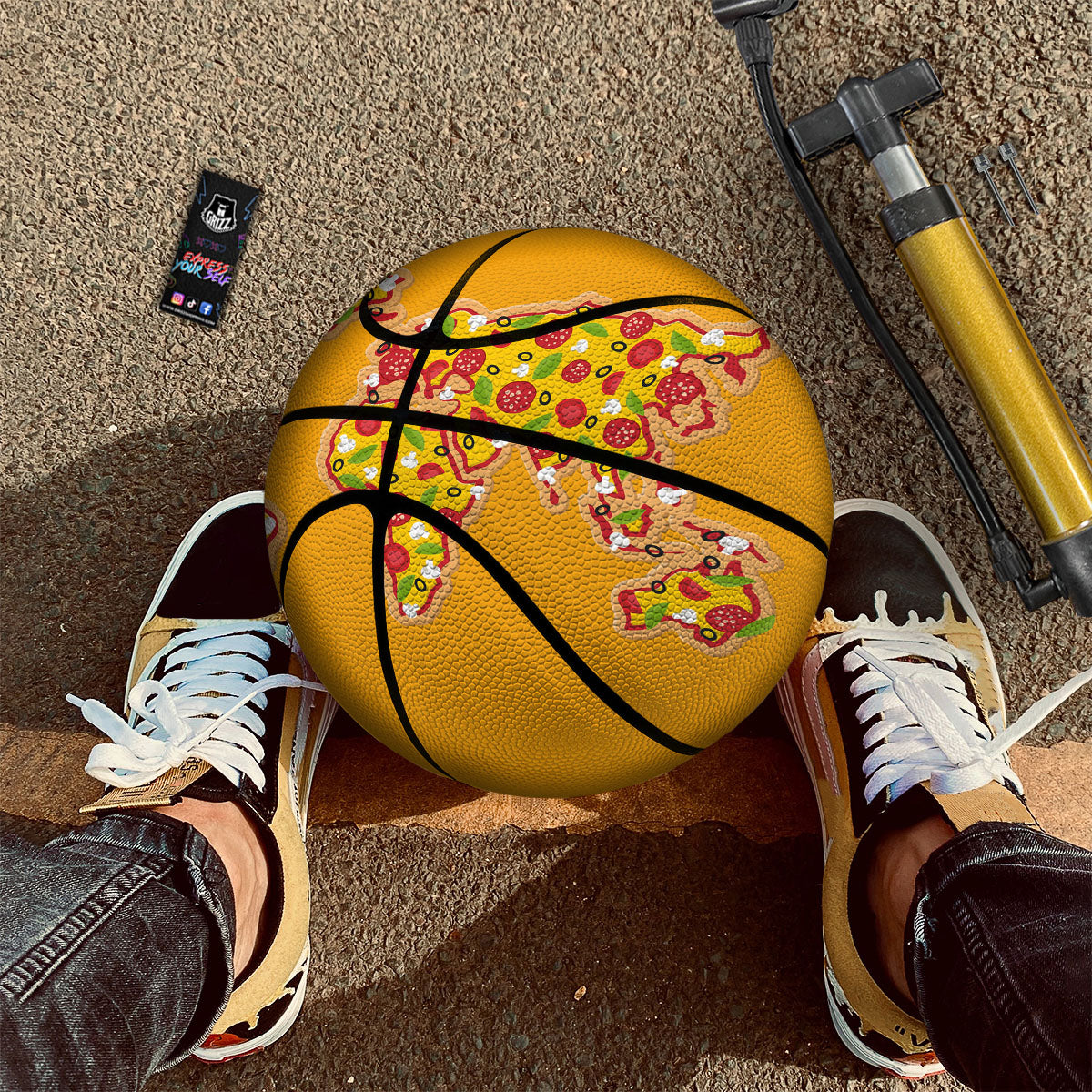 World Map Pizza Print Basketball