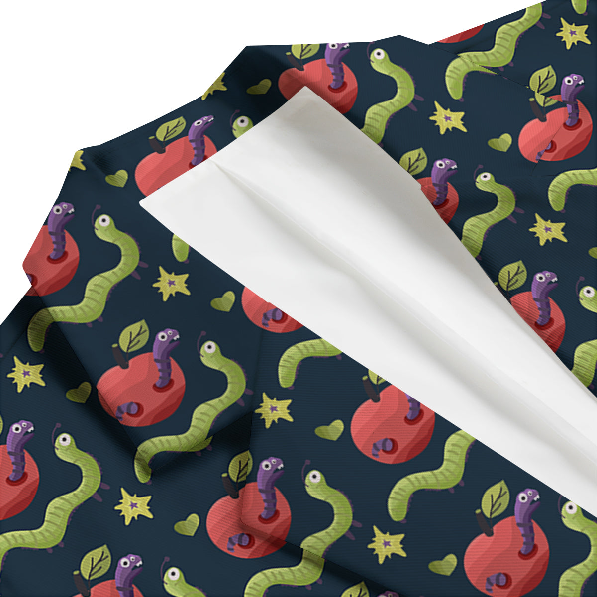 Worm And Apple Print Pattern Men's Blazer-grizzshop