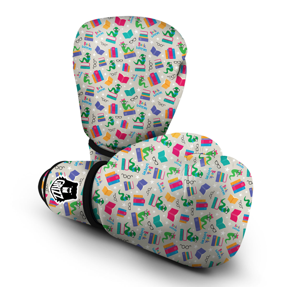 Worm And Colorful Books Print Pattern Boxing Gloves-grizzshop