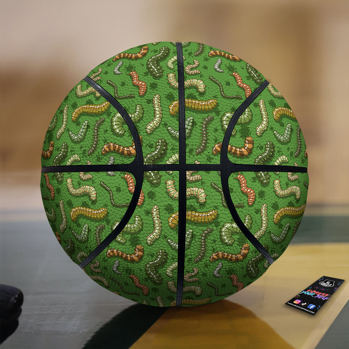 Worm Insect Green Print Pattern Basketball-grizzshop