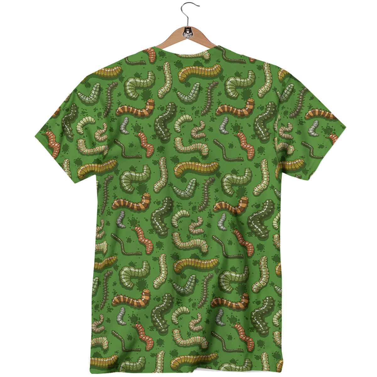Worm Insect Green Print Pattern T-Shirt-grizzshop