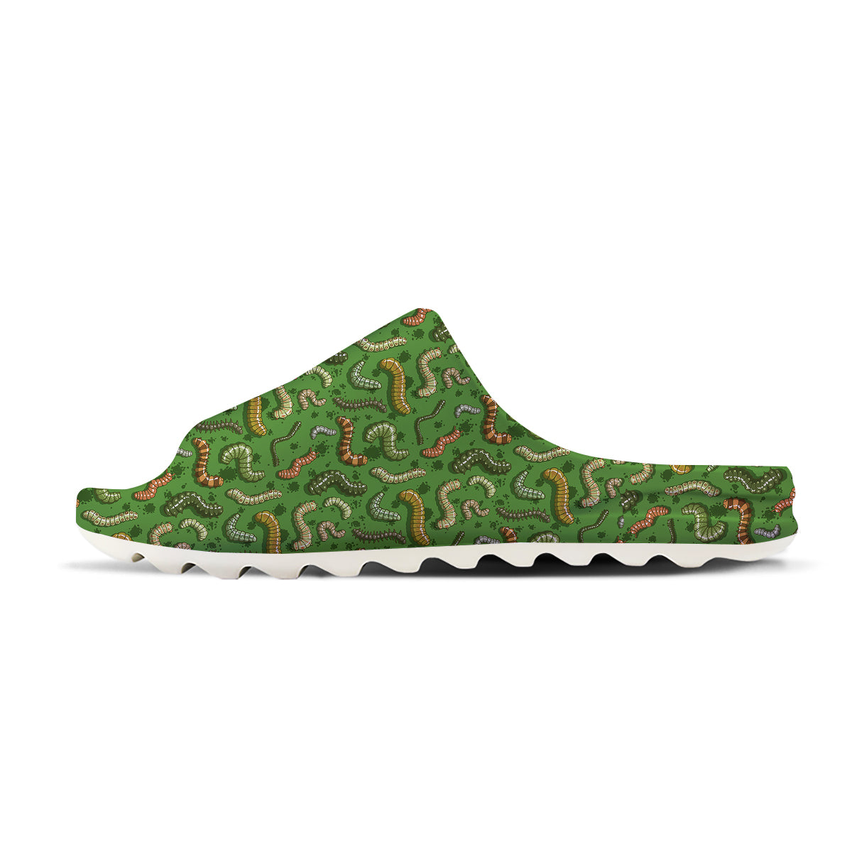 Worm Insect Green Print Pattern Sandals-grizzshop