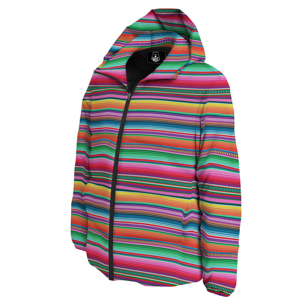 Woven Ethnic Mexican Print Pattern Down Jacket-grizzshop