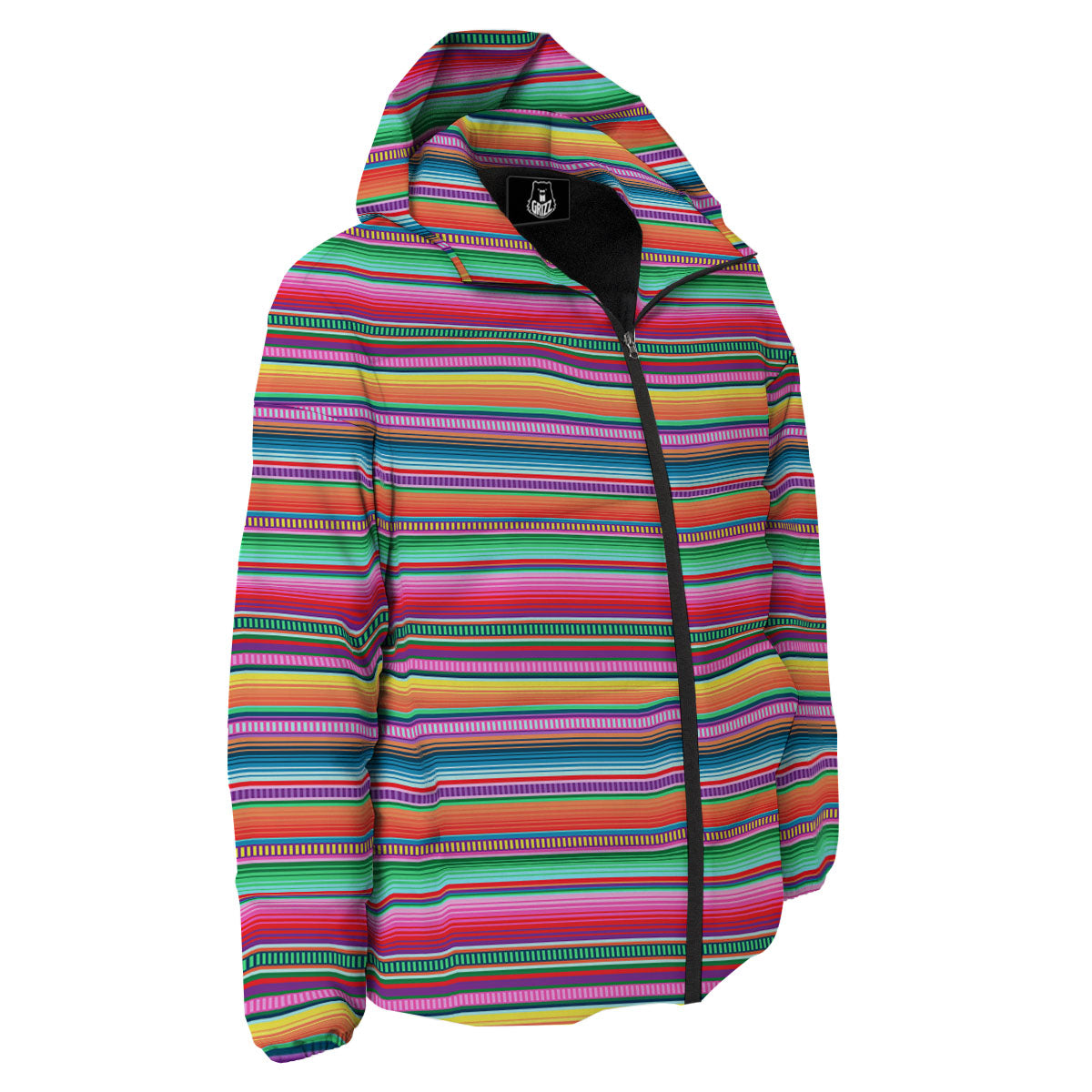 Woven Ethnic Mexican Print Pattern Down Jacket-grizzshop