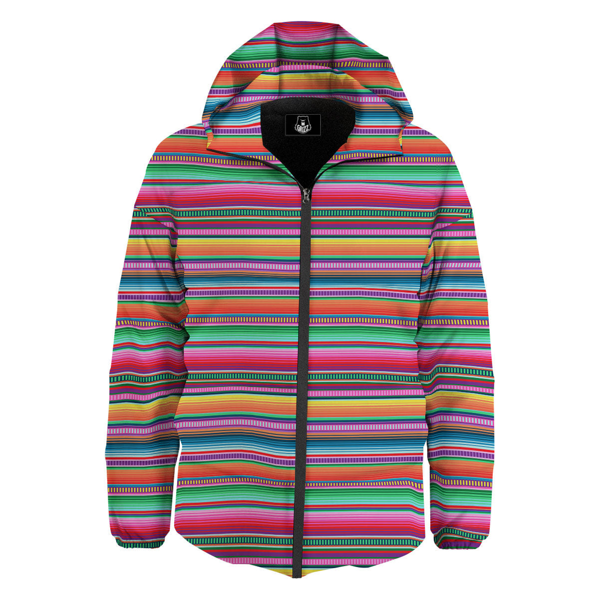 Woven Ethnic Mexican Print Pattern Down Jacket-grizzshop