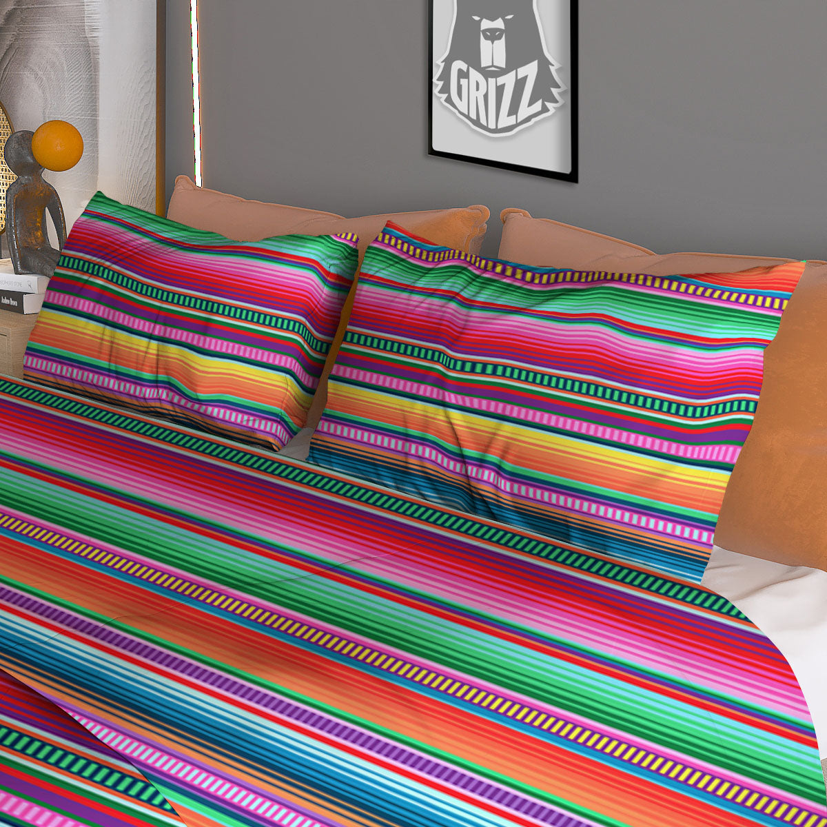 Woven Ethnic Mexican Print Pattern Duvet Cover Bedding Set