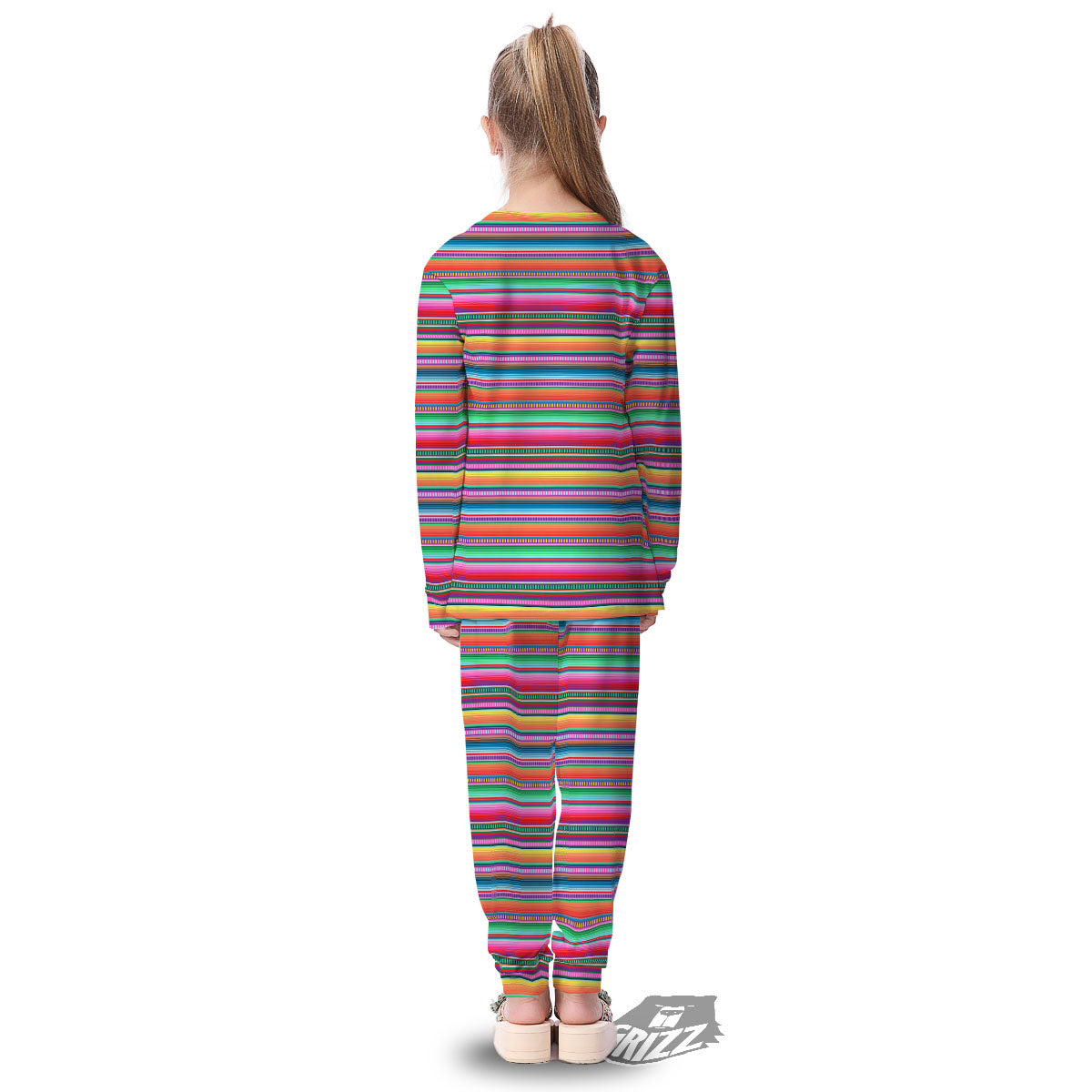Woven Ethnic Mexican Print Pattern Kid's Pajamas-grizzshop