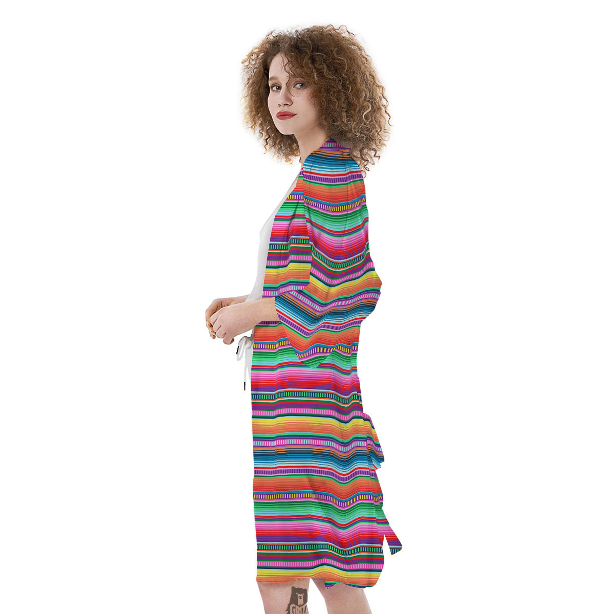 Woven Ethnic Mexican Print Pattern Kimono-grizzshop