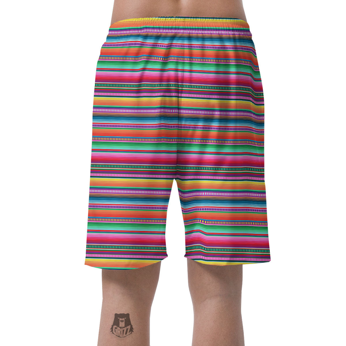 Woven Ethnic Mexican Print Pattern Men's Shorts-grizzshop