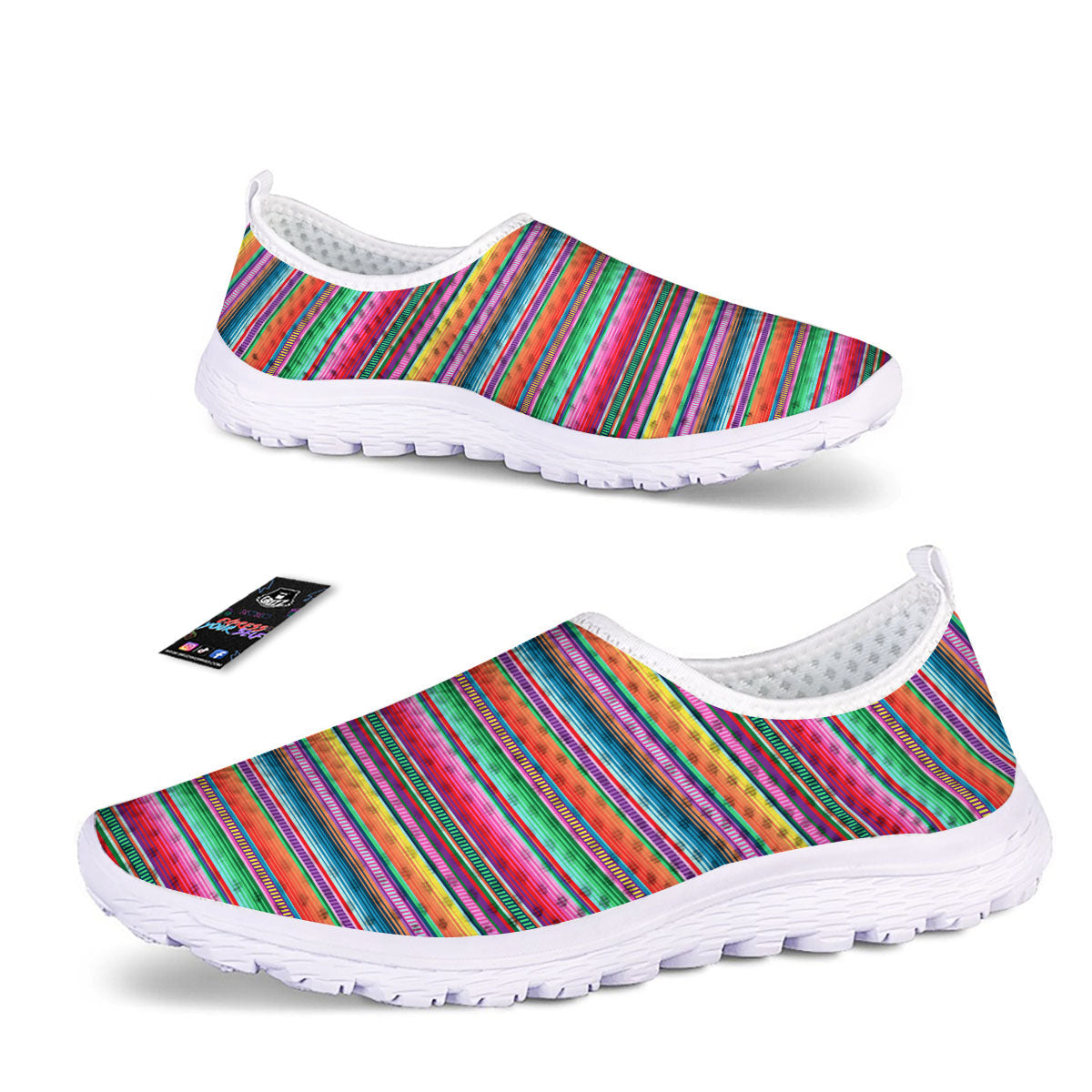 Woven Ethnic Mexican Print Pattern Nurse Shoes-grizzshop