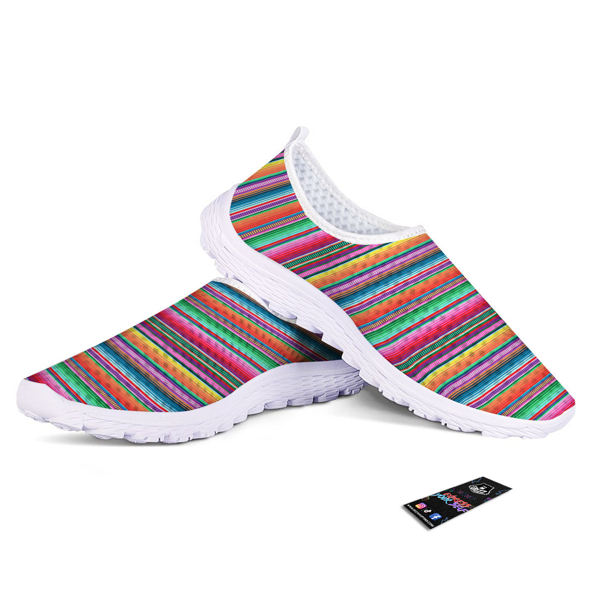 Woven Ethnic Mexican Print Pattern Nurse Shoes-grizzshop
