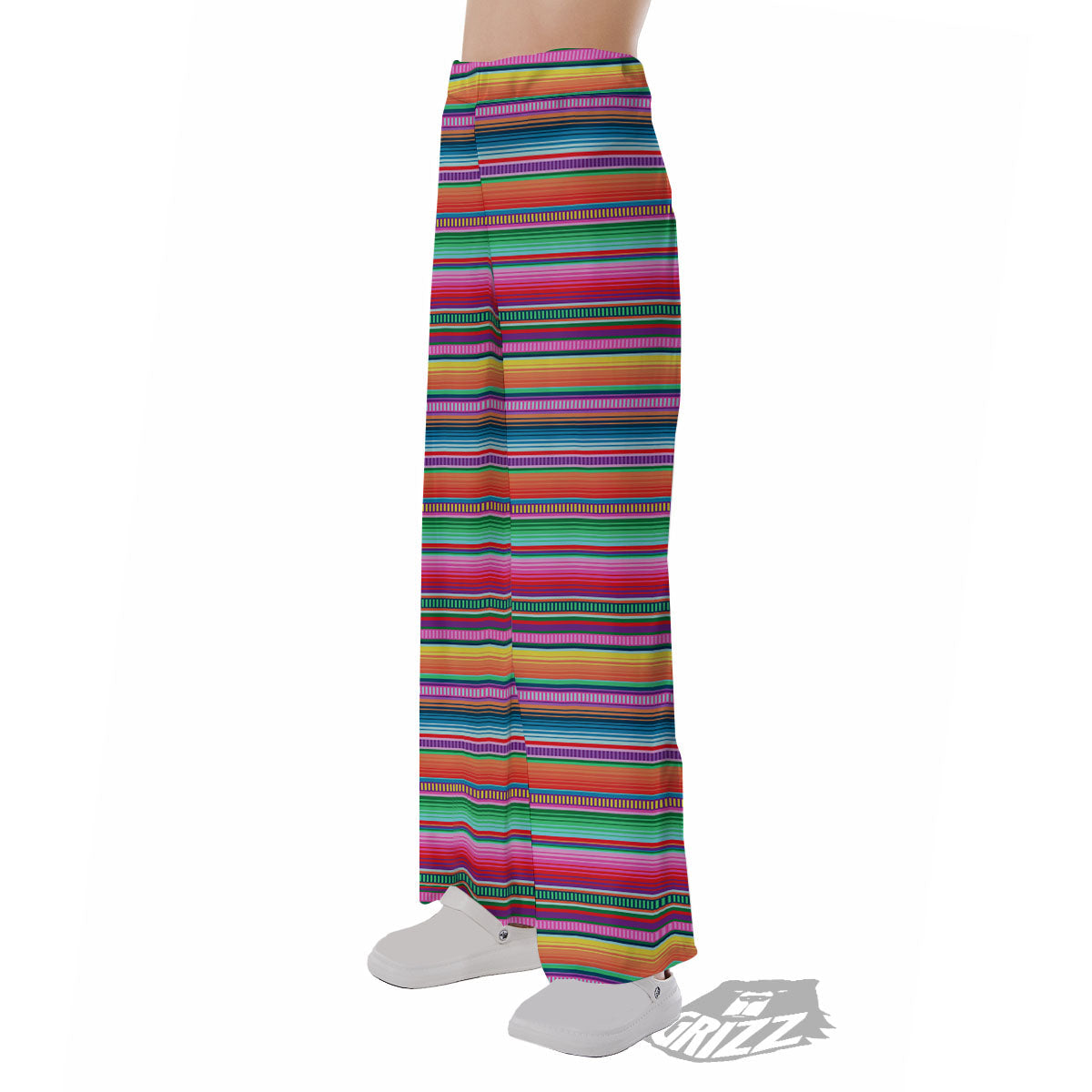 Woven Ethnic Mexican Print Pattern Pajama Pants-grizzshop