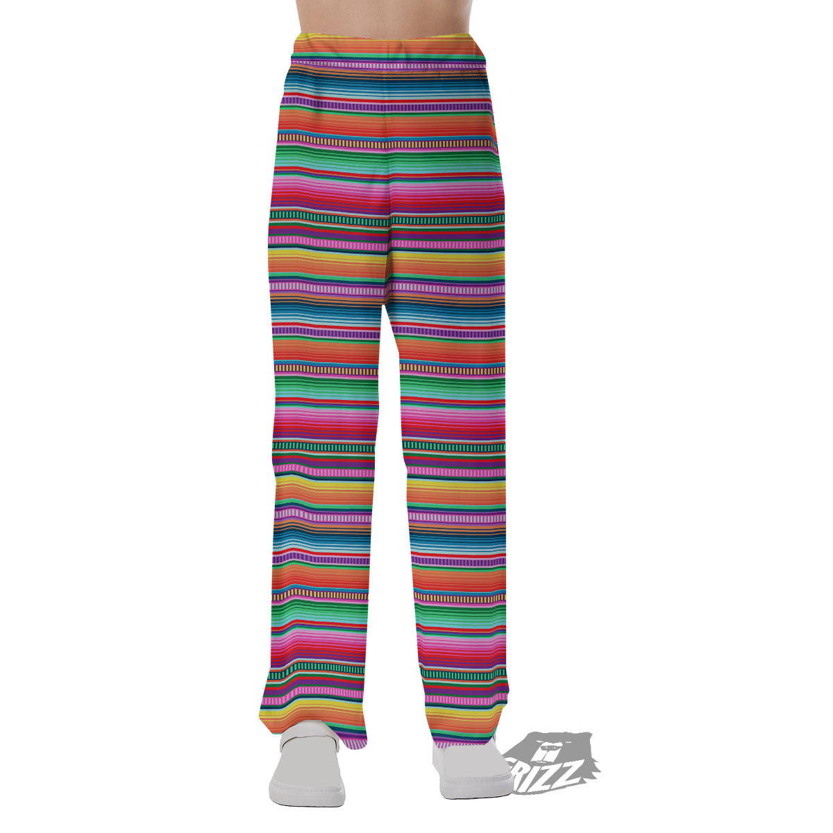 Woven Ethnic Mexican Print Pattern Pajama Pants-grizzshop