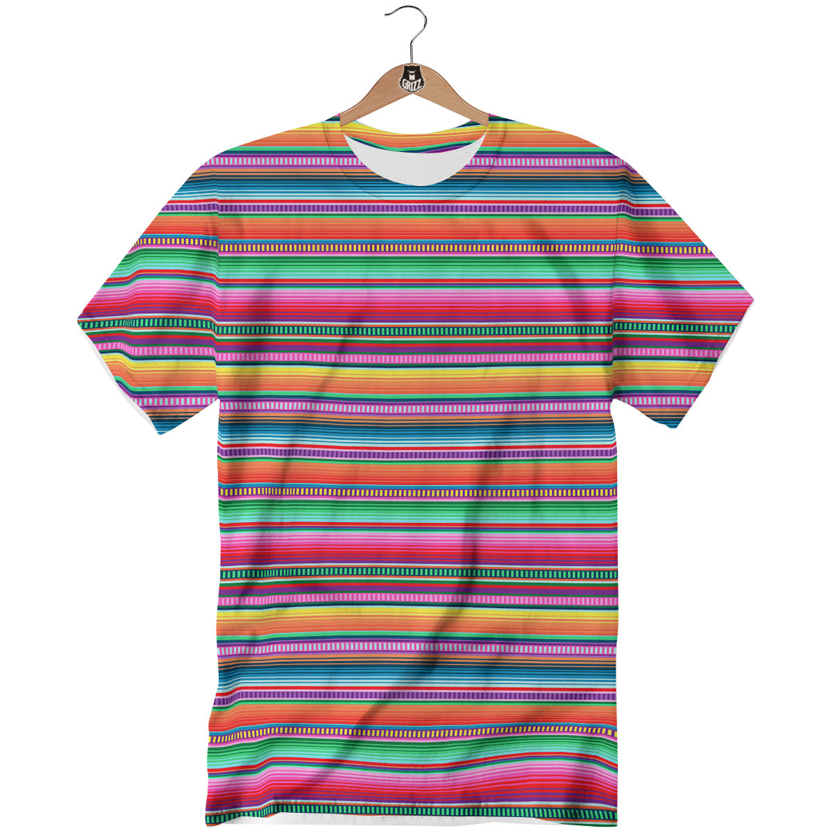 Woven Ethnic Mexican Print Pattern T-Shirt-grizzshop