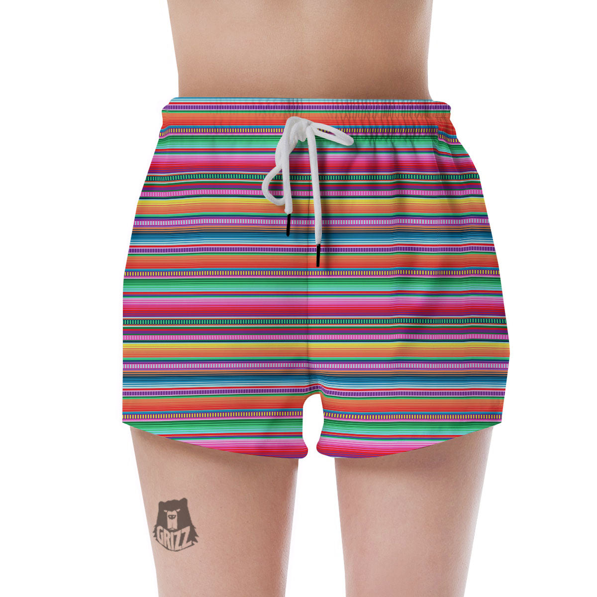 Woven Ethnic Mexican Print Pattern Women's Shorts-grizzshop