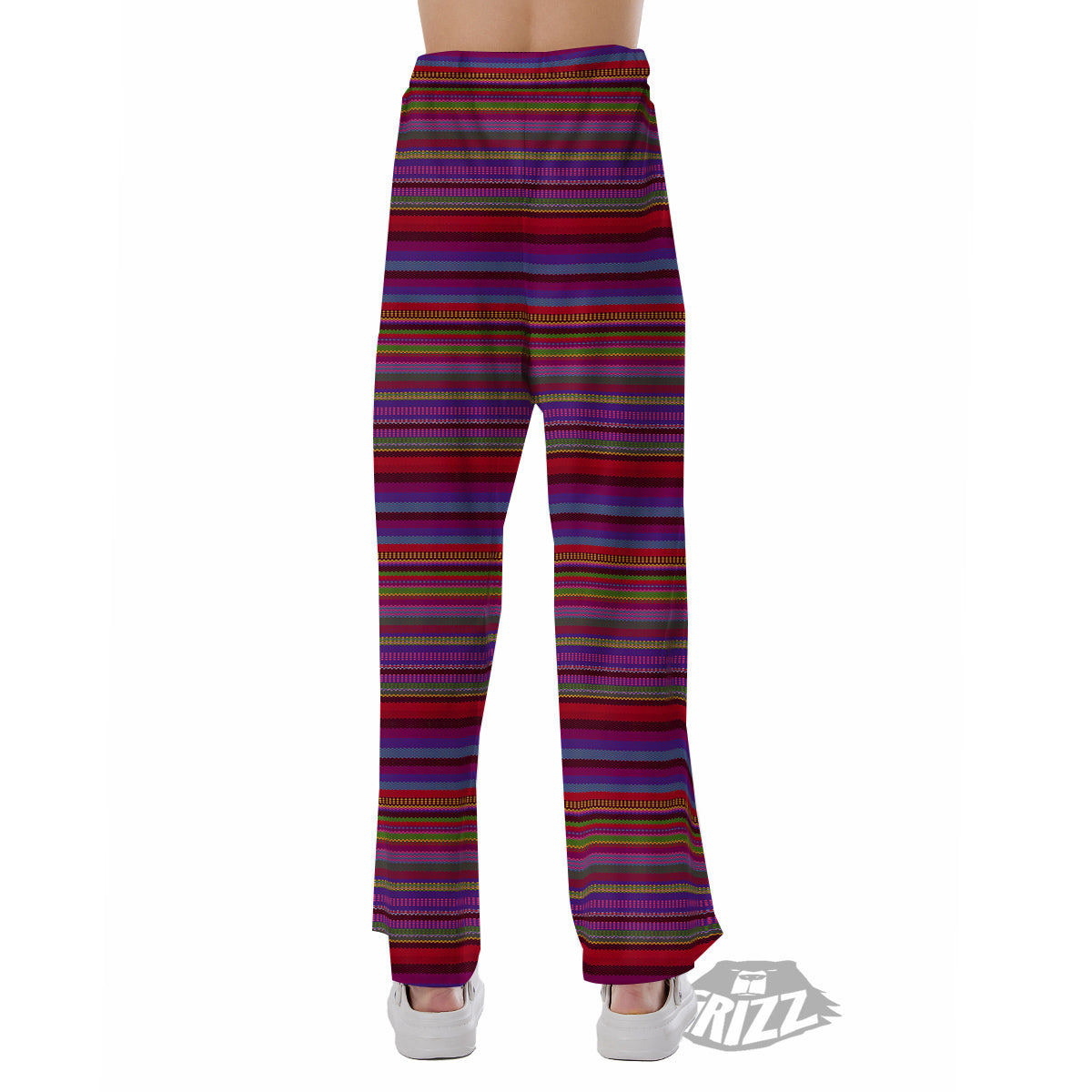 Woven Mexican Colorful Print Pattern Pajama Pants-grizzshop