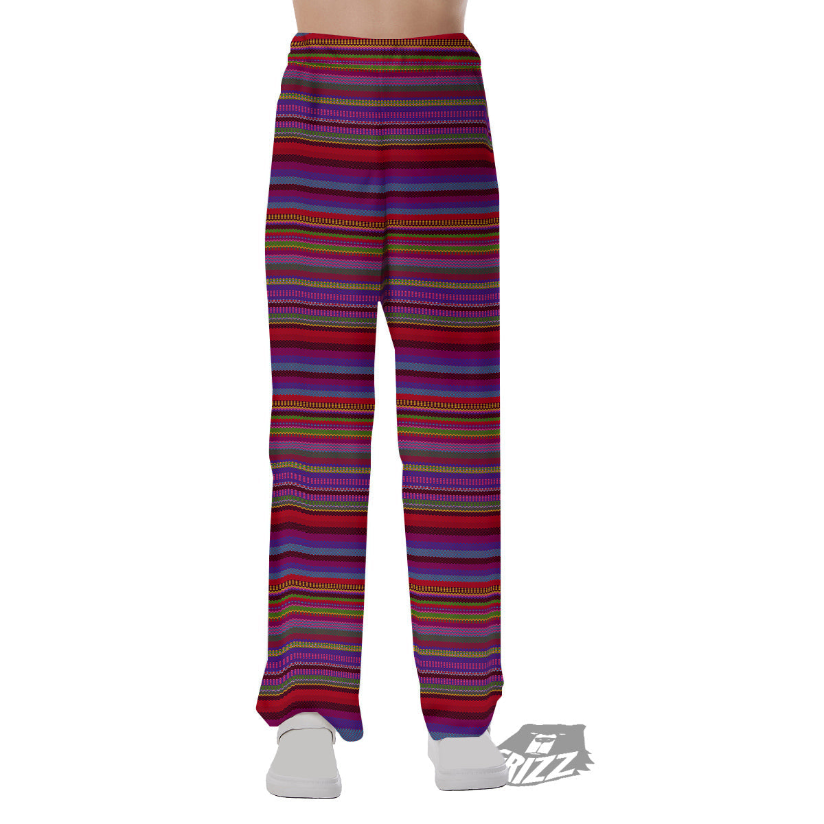 Woven Mexican Colorful Print Pattern Pajama Pants-grizzshop