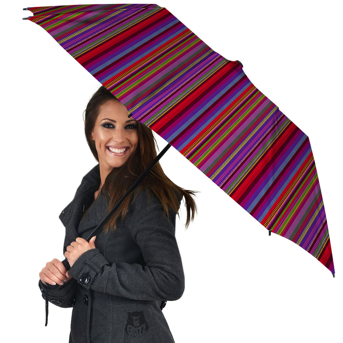 Woven Mexican Colorful Print Pattern Umbrella-grizzshop