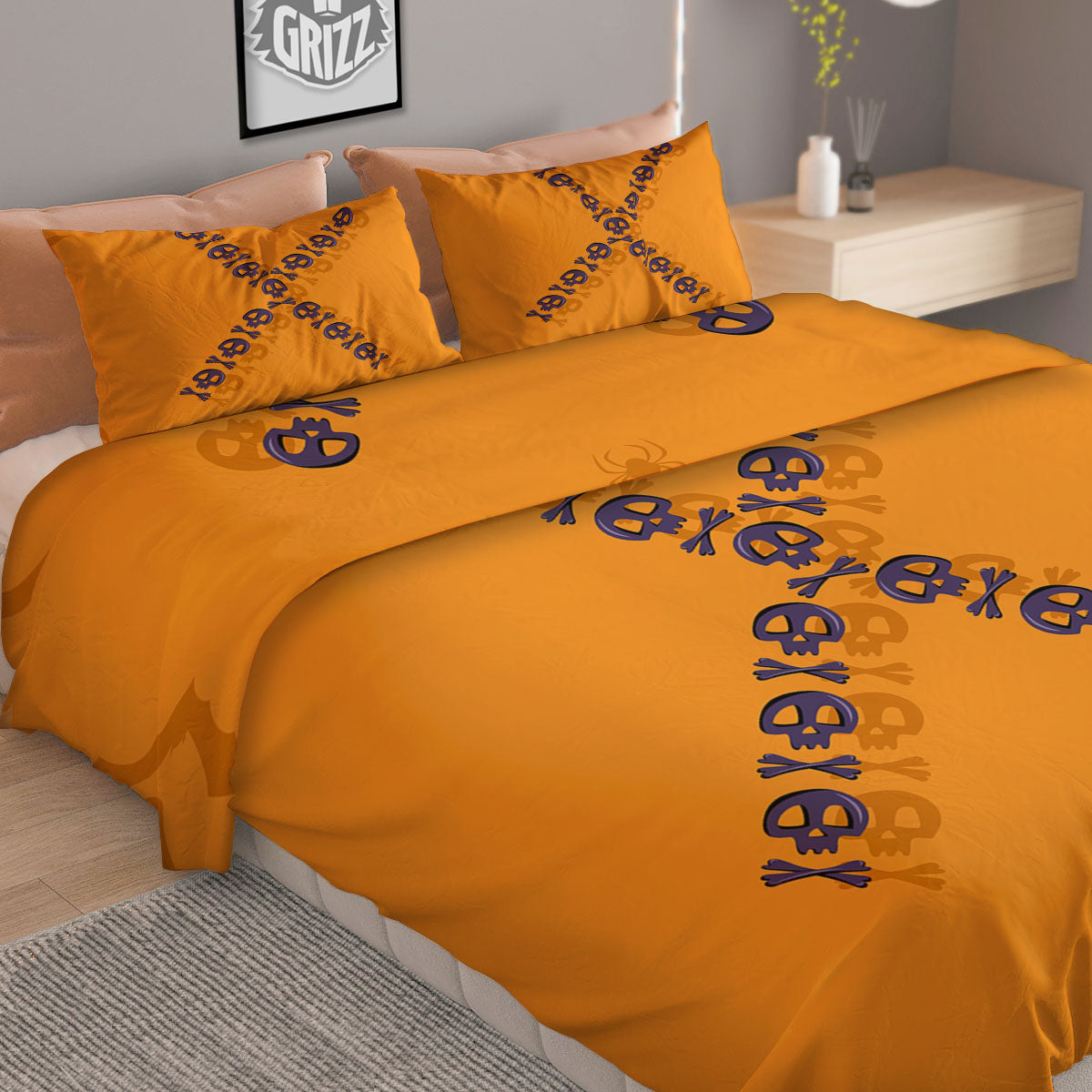 X Halloween Print Duvet Cover Bedding Set